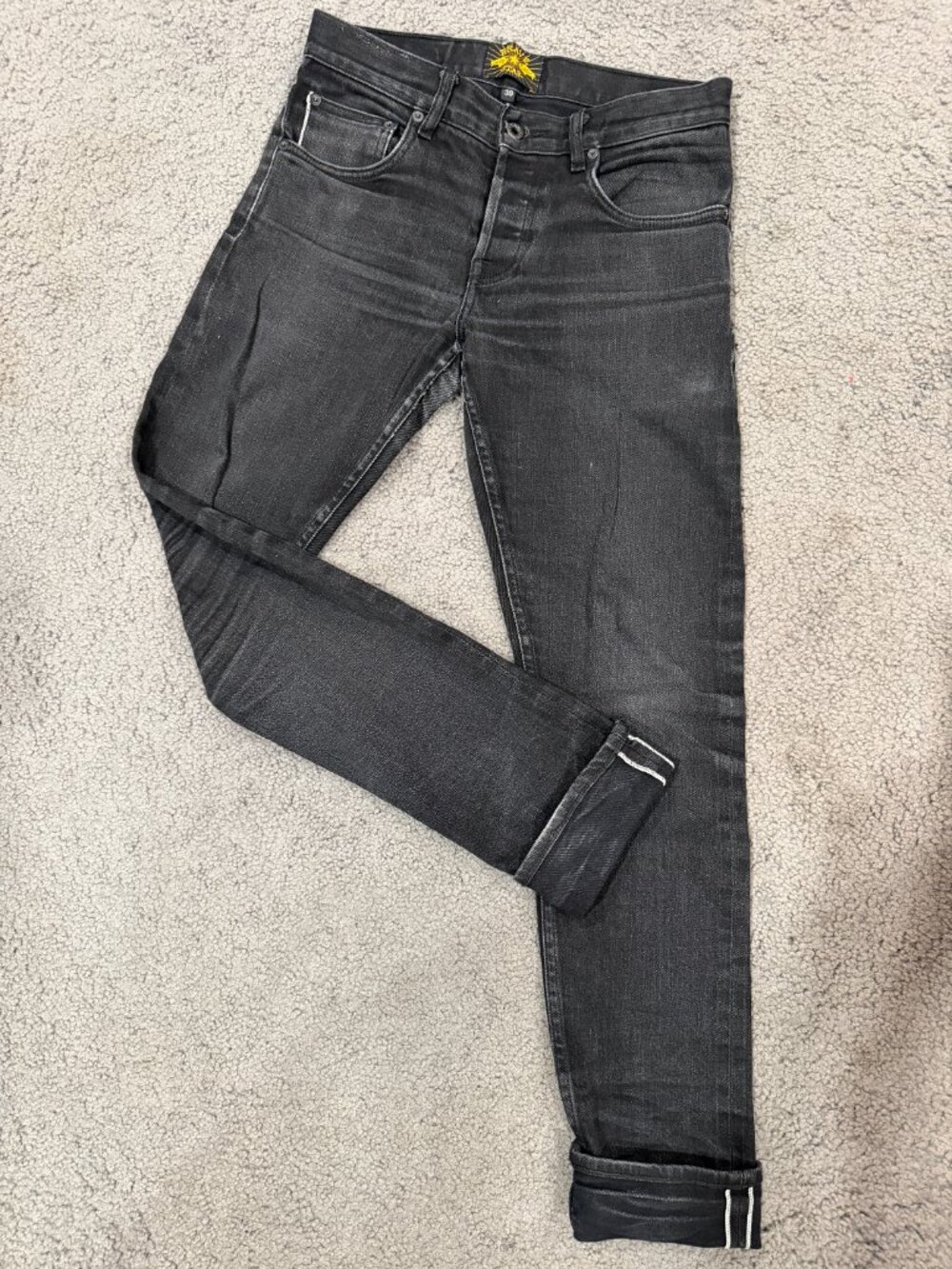 Brave Star Selvage Double Black Raw Denim Jeans Size 30 Made in the USA - EUC